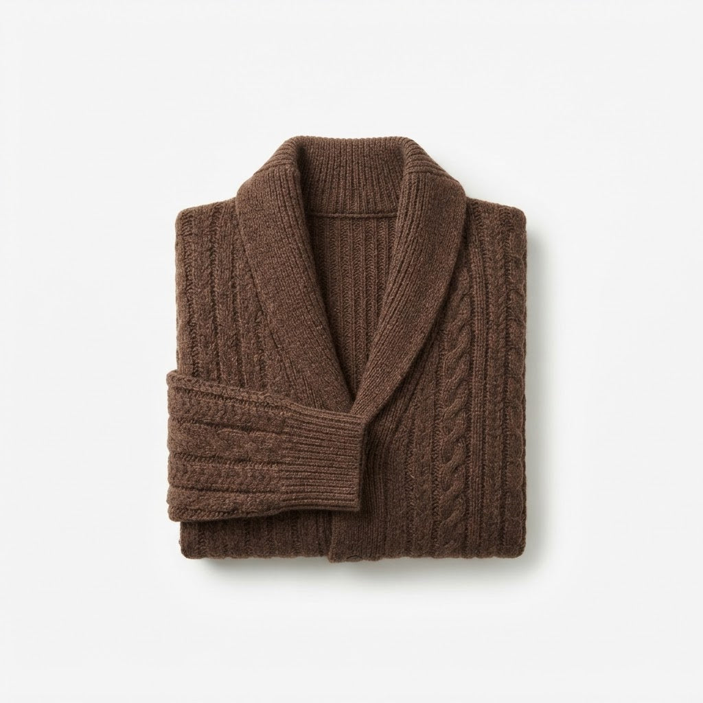 shawl-collar-cardigan-chocolate-folded